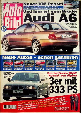 Deckblatt Auto Bild (11/1996)